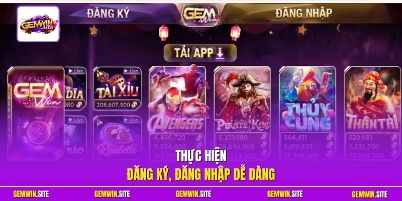 Thực hiện đăng ký, đăng nhập dễ dàng